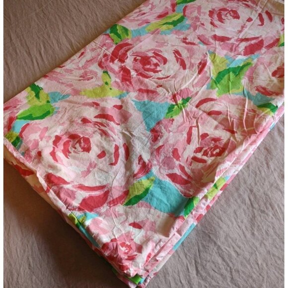 Lilly Pulitzer Garnet Hill TWIN DUVET First Impressions Hotty Roses *SEE - Picture 6 of 12